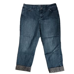 Style & Co. Ex Boyfriend Curvy Ankle Cuffed Denim Jeans Women's Size 12
